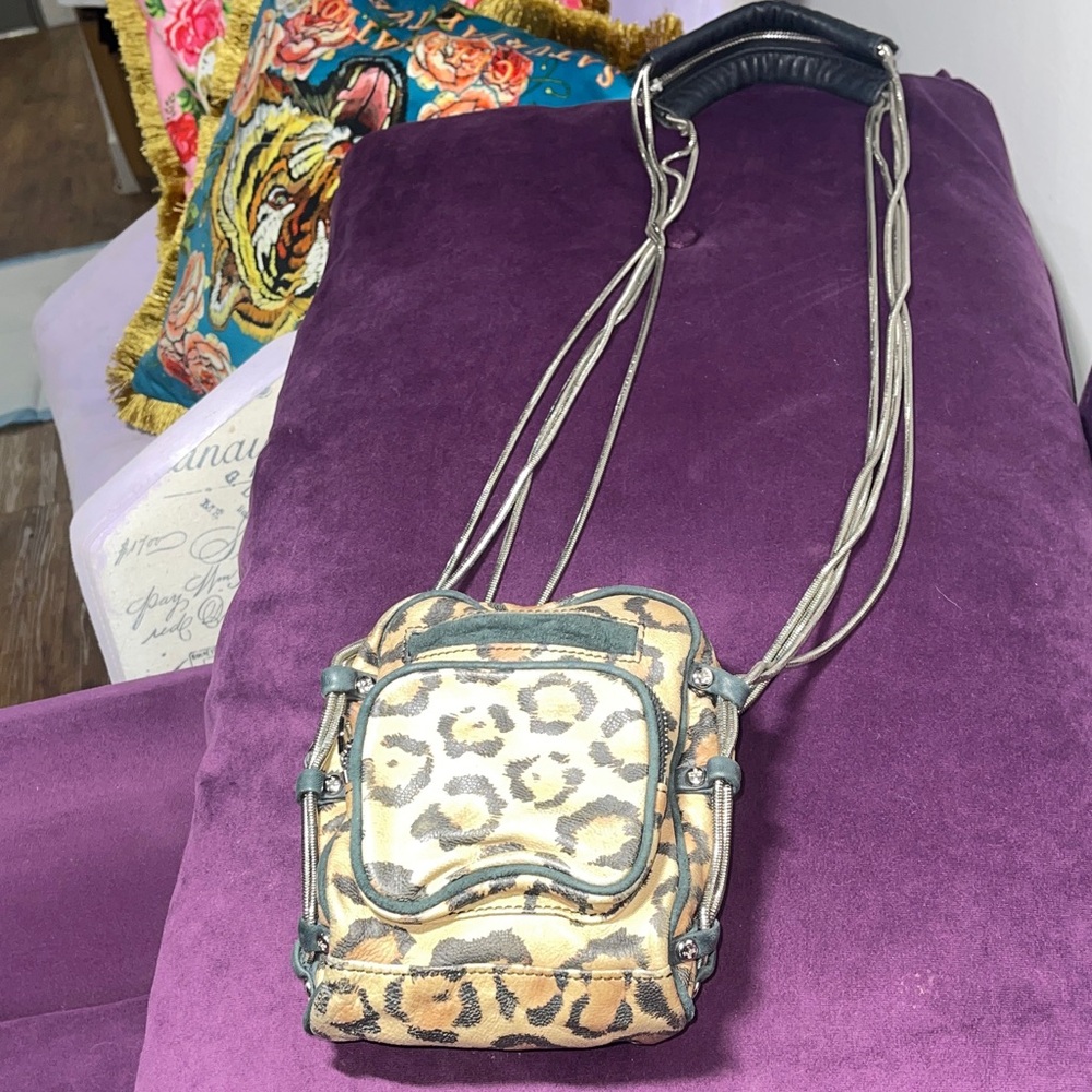 Alexander Wang Brenda Bag Leopard Print Leather Chain Crossbody Bag